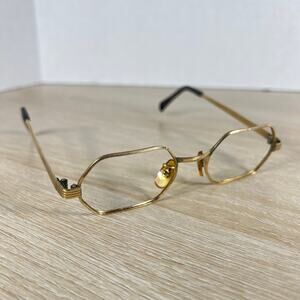 Vintage Victory 1/20 12K GF Gold Eyeglasses Octagon Frames Only 46-18 5 1/2